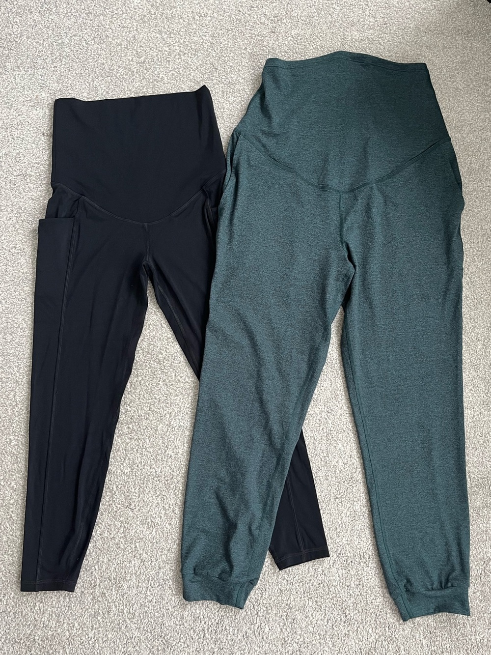 NWT/NWOT Quince Maternity Legging/Jogger Bundle- Black & Dark Teal Size Small